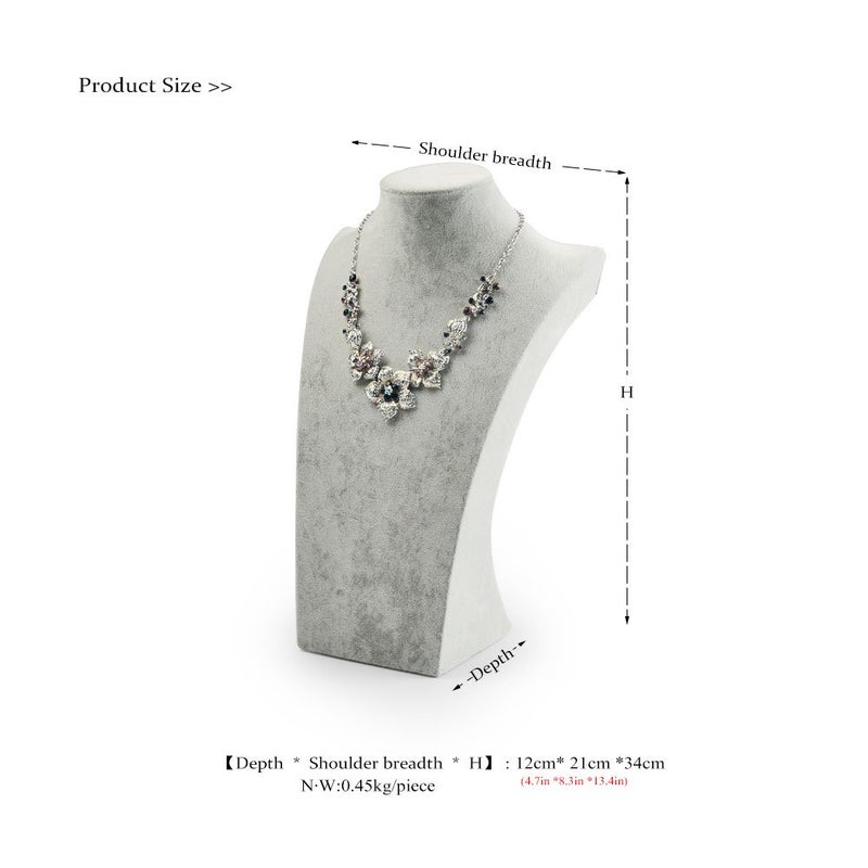 Oirlv Velvet 3-Dimensional Jewelry Stand Necklace Pendant Chain Jewelry Bust Display Holder (H13.39) - Image 3